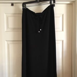 Casual viscose drawstring maxi skirt